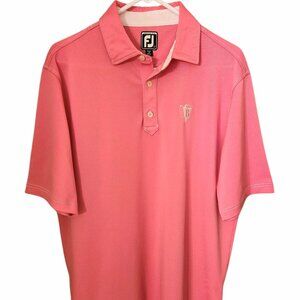 FootJoy Golf Polo Shirt Mens Size Large Pink Solid Butterfield Country Club Logo